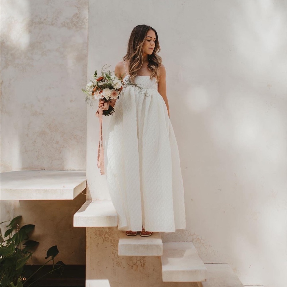 Cecilie Bahnsen Edition Beth linen-blend cloqué dress